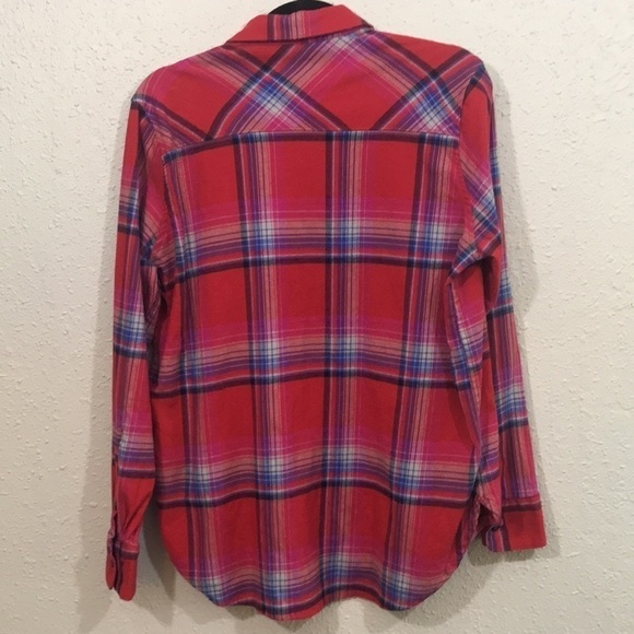 Orvis Red Plaid Long Sleeve Cotton Blend Button Up Shirt size M - Picture 6 of 9